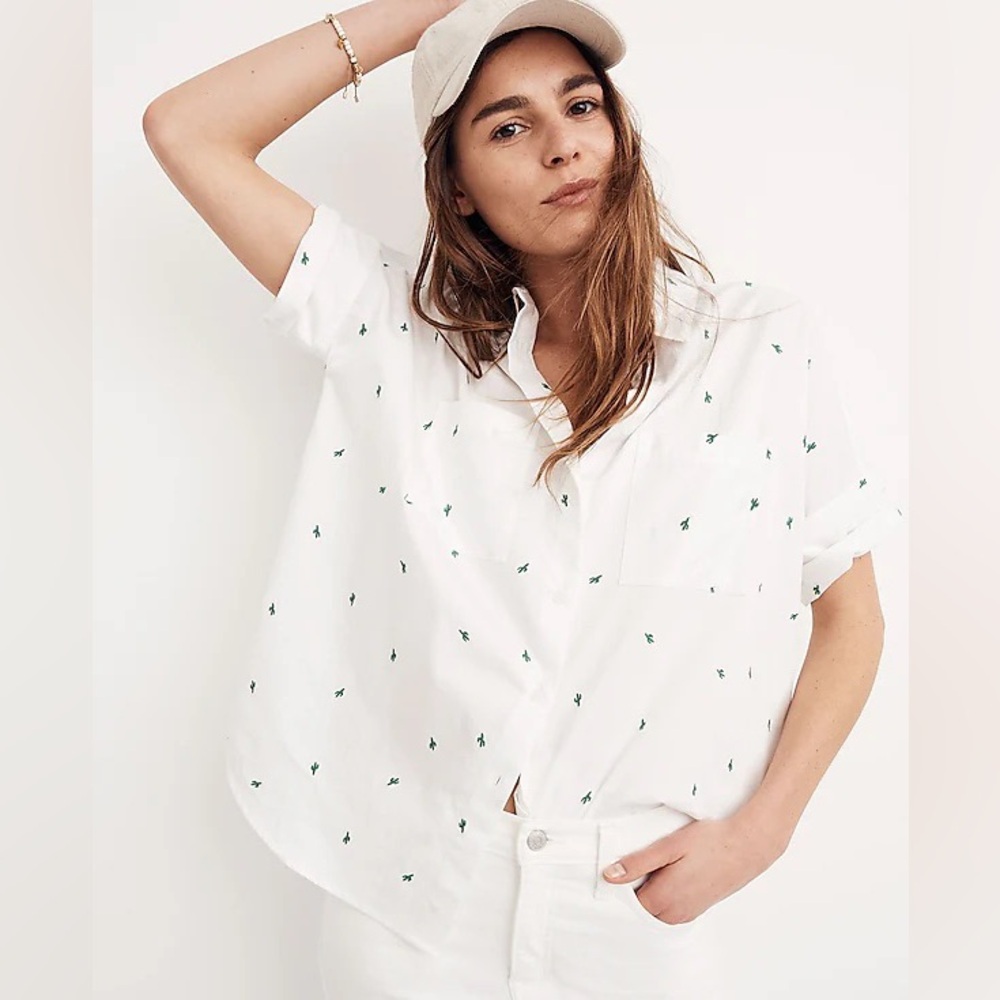Madewell Embroidered Cactus Courier Shirt